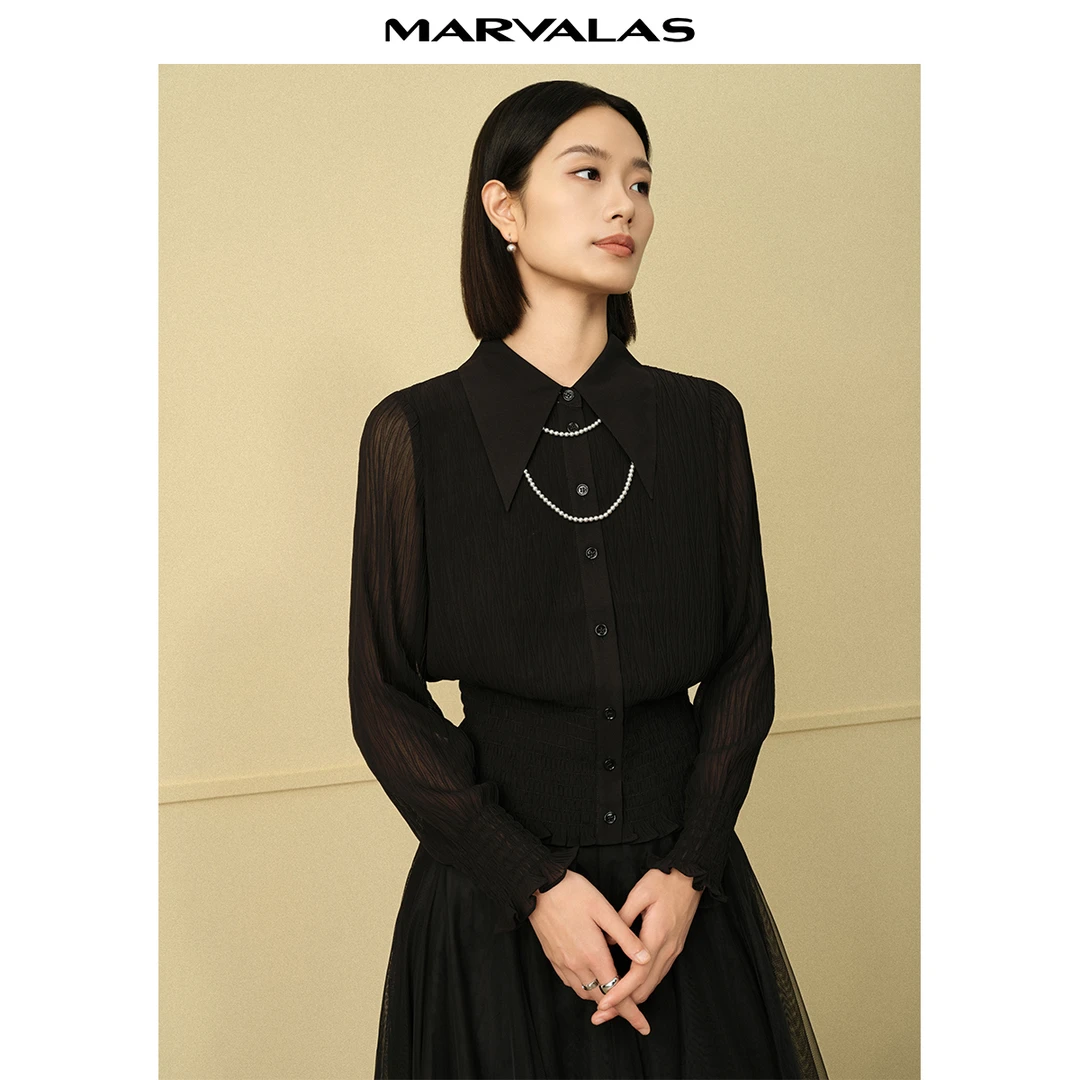 【籽言专属】M311305060衬衫小众设计感长袖气质