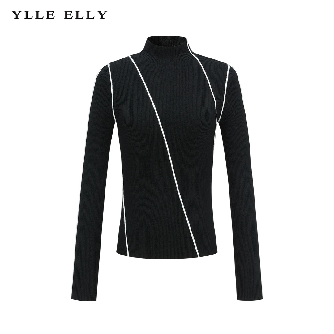 【商场同款】全羊毛针织衫2023冬季新款高领修身套头衫Y733306719-1