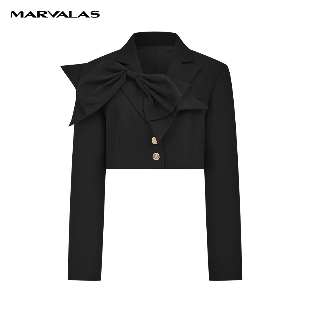 【商场同款】曼德诗短款西装2024春纯色立体西服外套M423308421