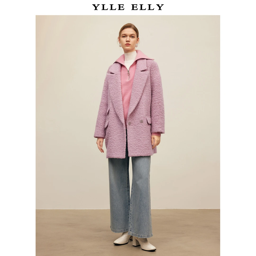 大衣女冬季小个子百搭减龄高级感中长款毛绒外套Y426302778
