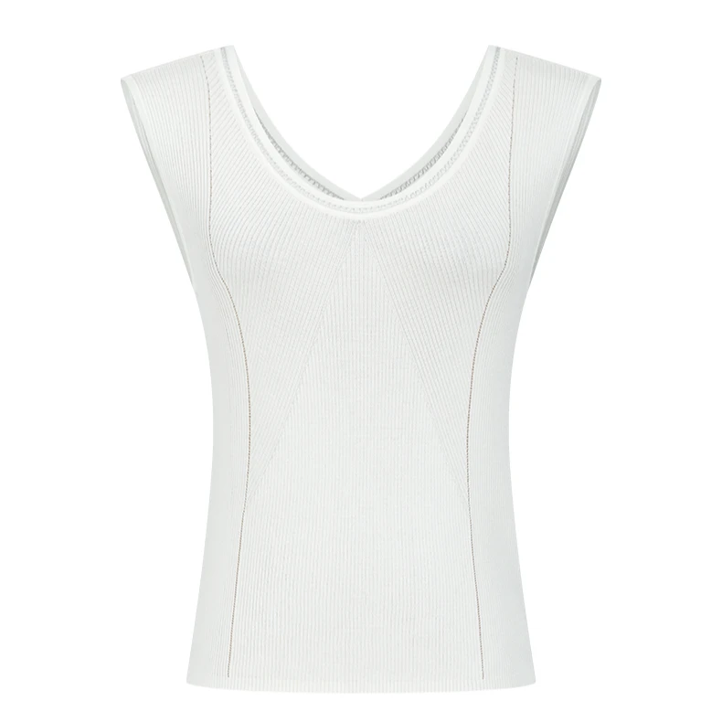 【商场同款】曼德诗修身短背心新款纯色弹力针织内搭吊带M729009154