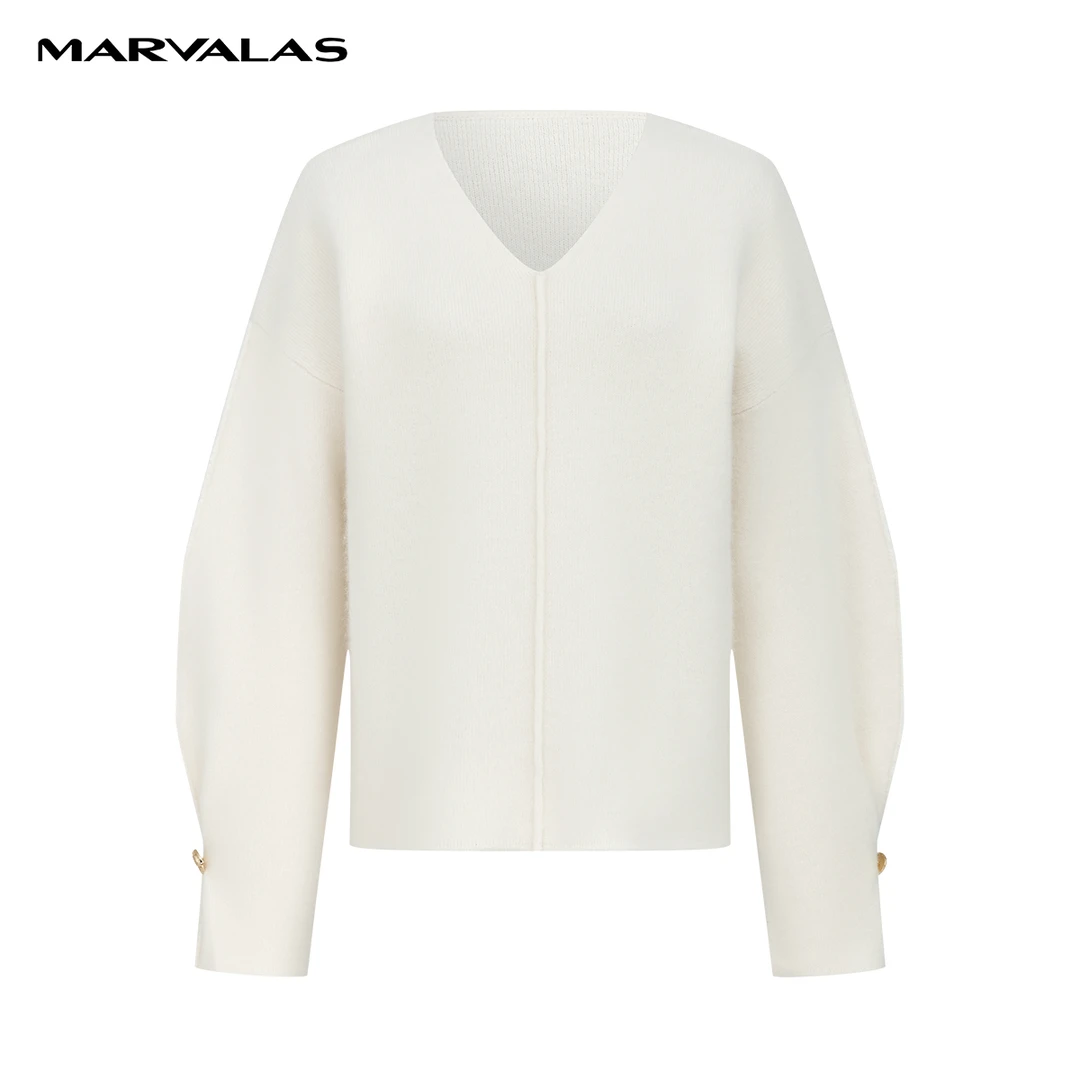 【商场同款】曼德诗绵羊毛兔毛混纺针织衫2023冬季套头衫M733307394