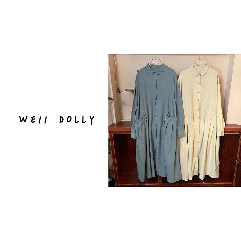 （山山川而）文艺风冬款抓毛磨毛连衣裙