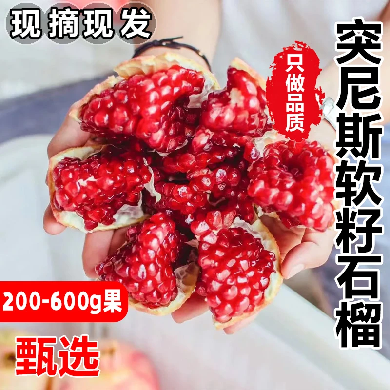 突尼斯软籽石榴皮薄水果新鲜当季软云南昆明直发正宗籽甜石榴包邮