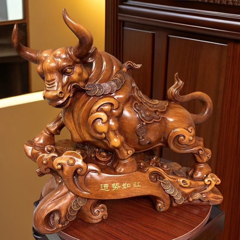 运势如虹牛摆件吧台前台收银台摆件  长30cm高27cm    SPD