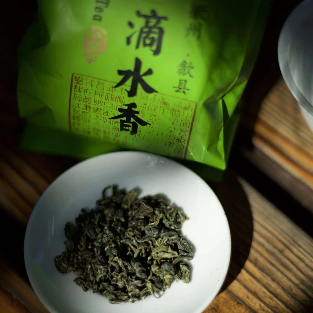 2023年新茶绿茶歙县滴水香珠茶浓香耐泡小众口粮茶袋装品茗手工