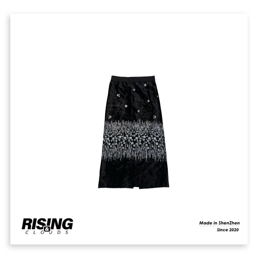 RISING&CLOUDS【小法】秋冬显瘦“高级系列丝绒亮片”半裙100219GT