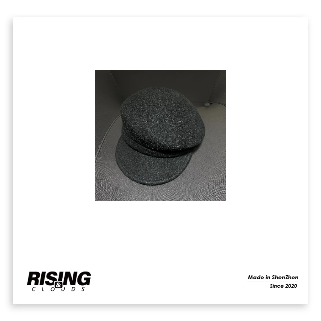 RISING&CLOUDS【小法】深圳南油黑色羊毛鸭舌贝雷帽 090415GT