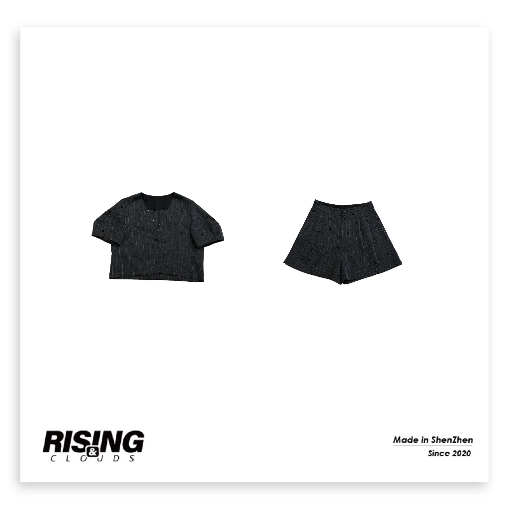 法式尤莱特【激光幻彩】深圳南油激光切割烫钻气质套装050264GT