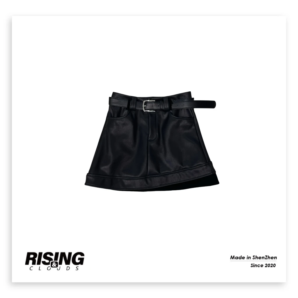 RISING&CLOUDS【小法】深圳南油雅丹风百搭气质丝绒短裙090493GT