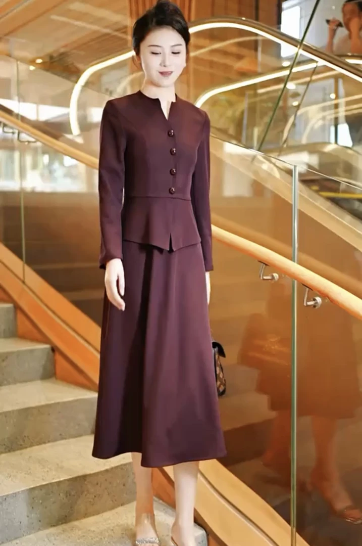 时尚新款重工艺v领拼接假两件后拉链连衣裙时尚潮流显瘦款