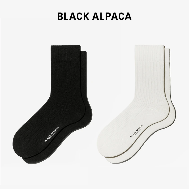 Black Alpaca黑驼轻奢长绒棉商务休闲抑菌防臭男士女士中长袜短袜