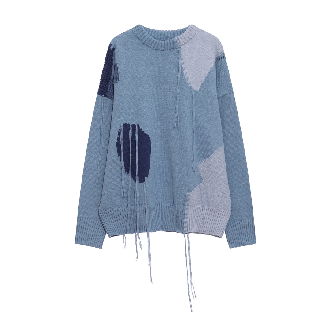 GAMER圆领宽松复古风针织毛衣男女同款加厚保暖k039