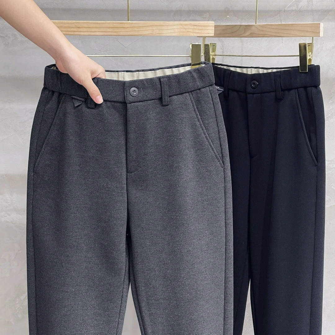 肌理感男士休闲裤厚款2022秋冬新款弹力直筒裤毛呢休闲裤男小西裤