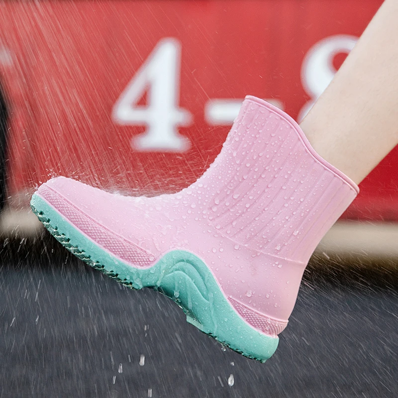 女款鞋耐磨雨靴中筒时尚外穿高档水鞋女款防滑干活雨鞋2025年新款