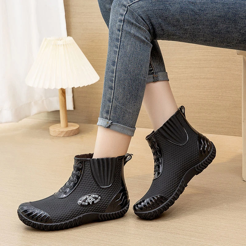 2024年新款软底水鞋防水鞋漂亮女士雨鞋防滑雨靴外穿厚底工作水靴