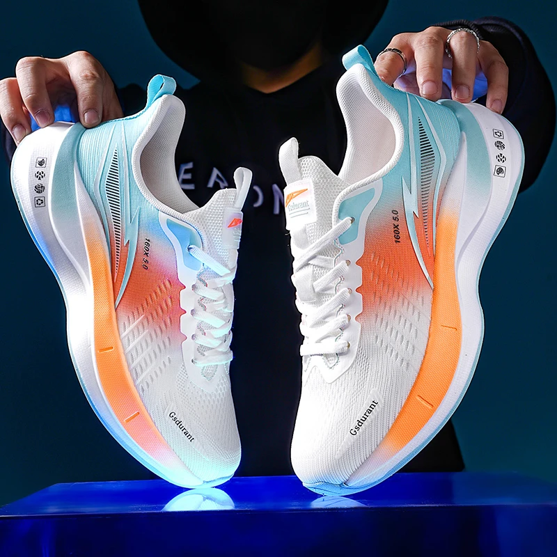 新款5.0碳板减震运动跑步鞋男春季学生软底透气舒适百搭竞速跑鞋