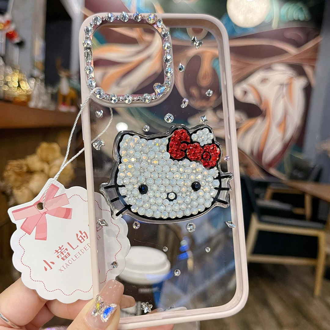 kt气囊支架贴钻手机壳透明13粉色11硅胶镜头12适用15苹果14promax