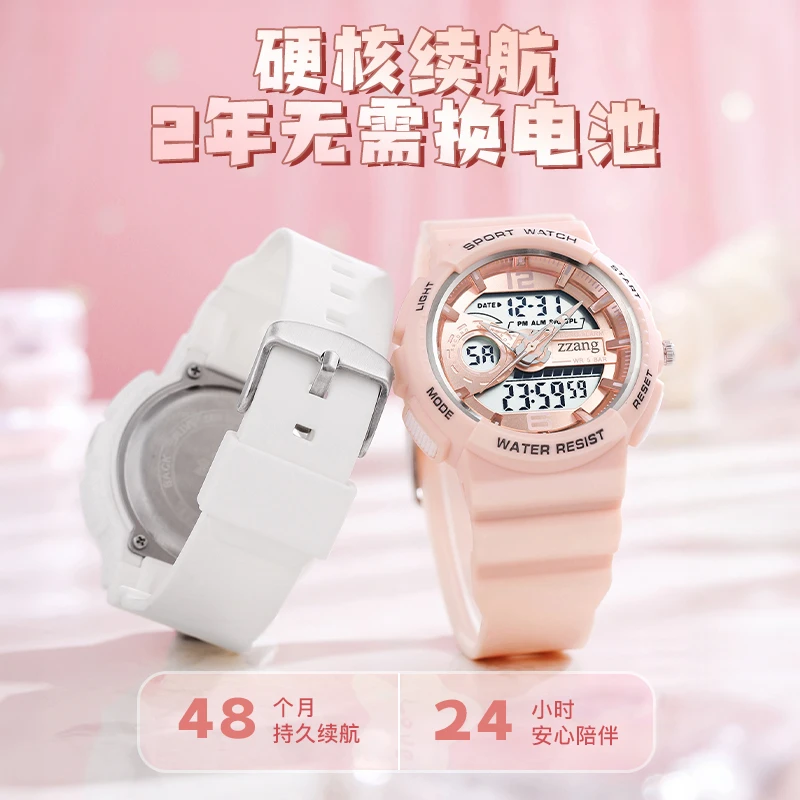 2025新款女款手表女学生女孩马卡龙独角兽儿童防水多功能电子手表