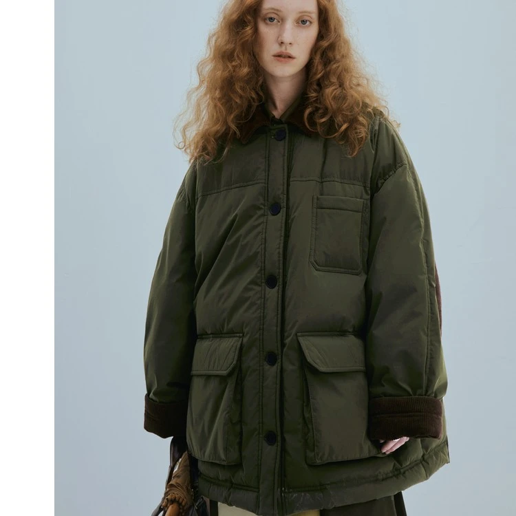 半圆【新国标90绒】原创设计师款冬季小众保暖羽绒服女款D22405433