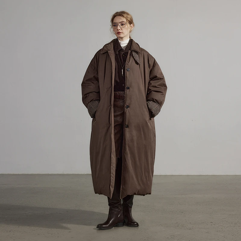 半圆原创设计冬季新款茧型羽绒服P23405028