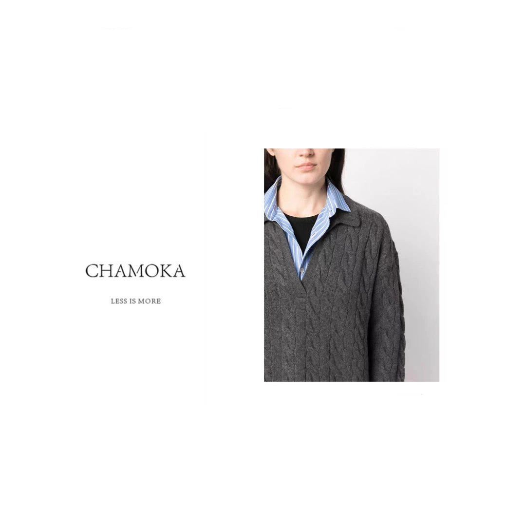 【破价捡漏】秋冬百搭简约时尚慵懒半开襟绞花毛衣L276