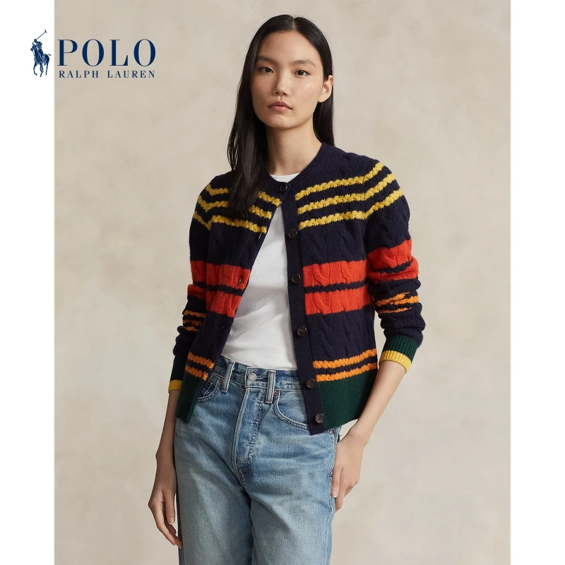 Ralph Lauren拉夫劳伦女装 绞花针织开衫毛衣秋冬季211914535