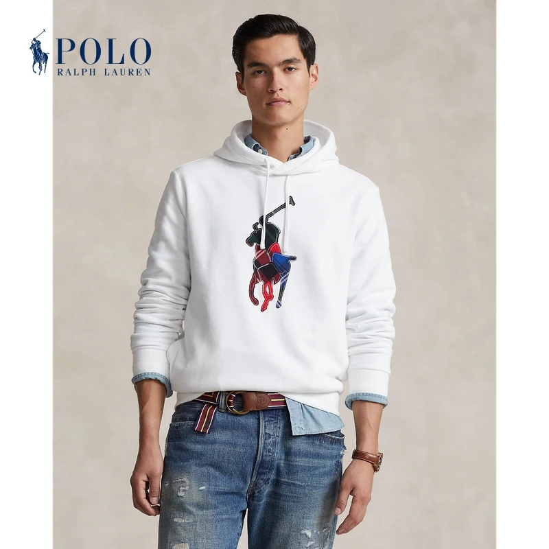 Ralph Lauren拉夫劳伦男装 RL格纹大马起绒布连帽衫卫衣710920217
