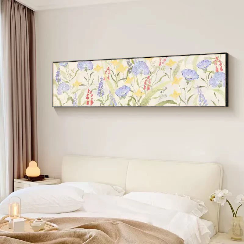 手工砂岩奶油风卧室小清新温馨房间床头原木风抽象艺术40150