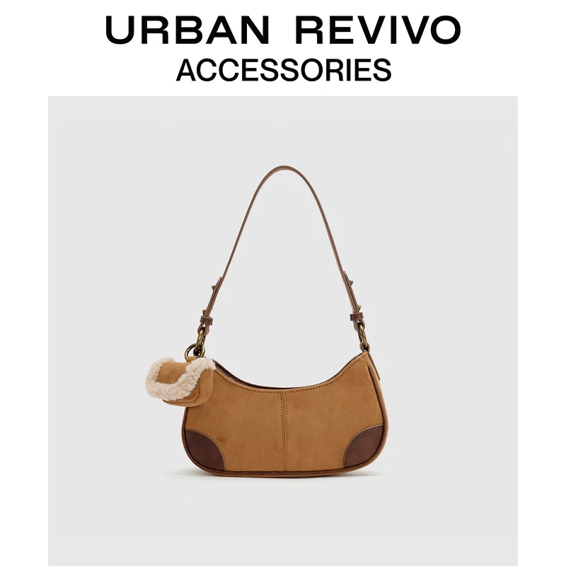 URBAN REVIVO2024春季新款女士撞色腋下斜挎包UAWB40014