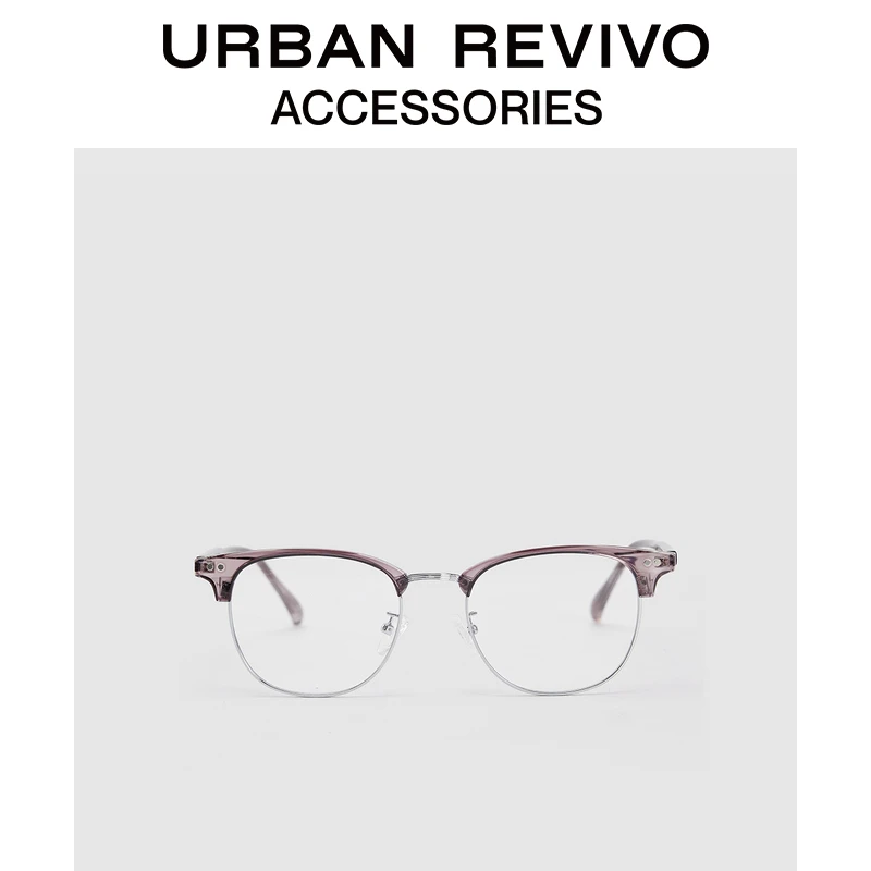 URBAN REVIVO2024秋季新款男士时尚透色半框眼镜UAMA40086