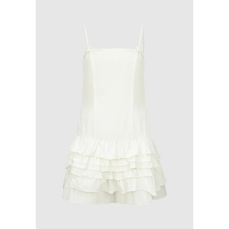 UR2024秋季新款女装甜酷蝴蝶结叠层蛋糕吊带连衣裙UWU740107