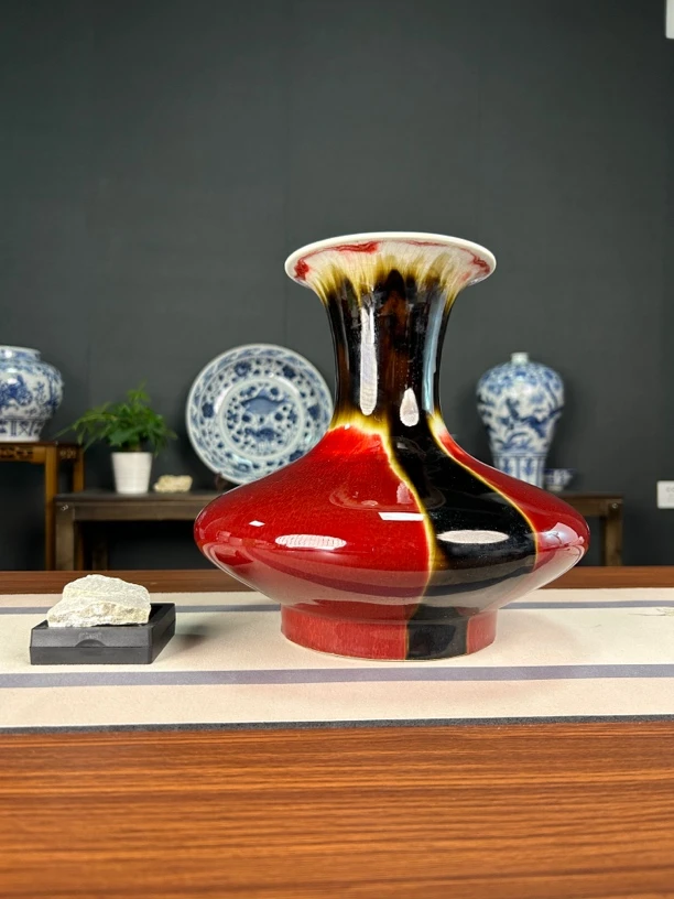 朗红 三羊开泰 国礼瓷 国金奖作品 高温颜色釉里红