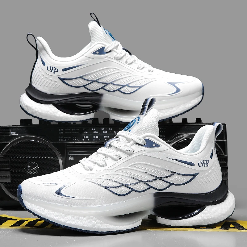 OPP 天使之翼秋冬皮面减震私人定制百搭跑步休闲情侣款潮鞋-2600