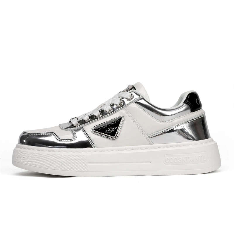 2024冬季新款手工高端定制轻奢百搭皮面时尚轻便软底熊猫色板鞋