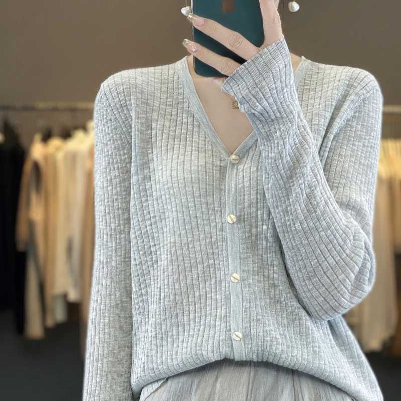 冰丝开衫外搭薄款显瘦长袖针织衫女夏竹节麻超薄微透防晒衣空调衫