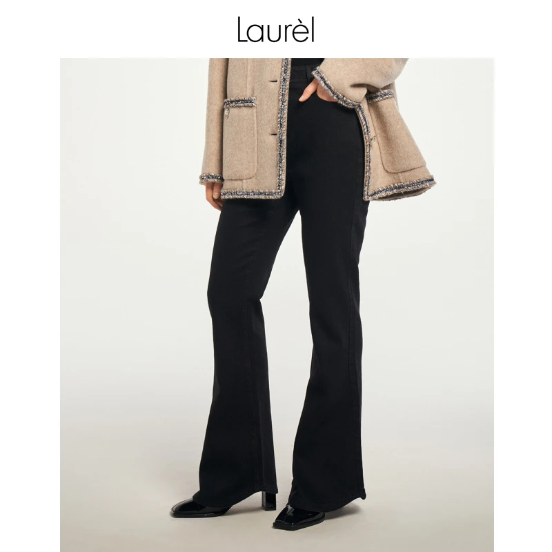 Laurel劳芮新款简约牛仔喇叭裤马蹄裤女LWD343K01900