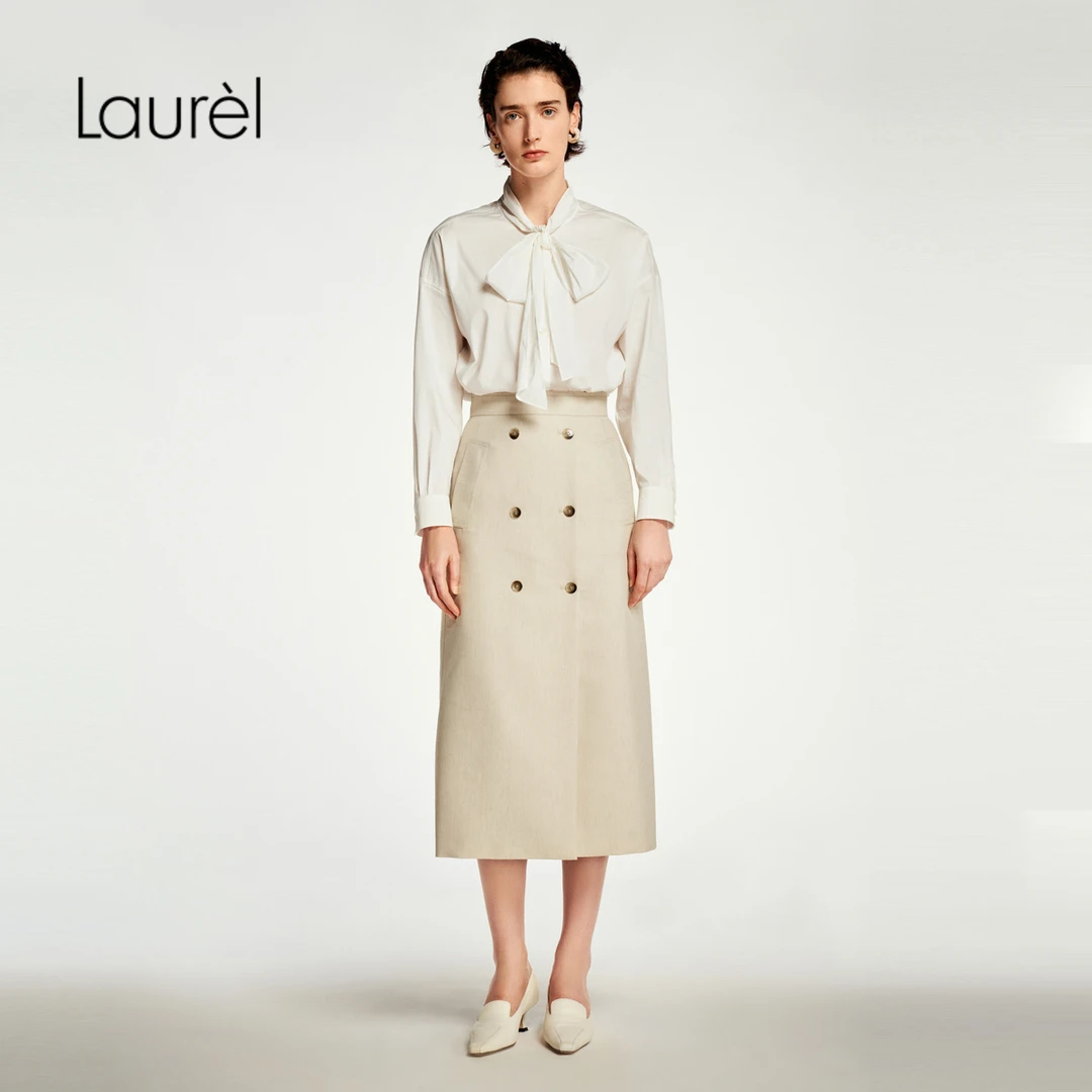【艾钱钱】Laurel劳芮新品麻感直身半裙女LWL353Q02700