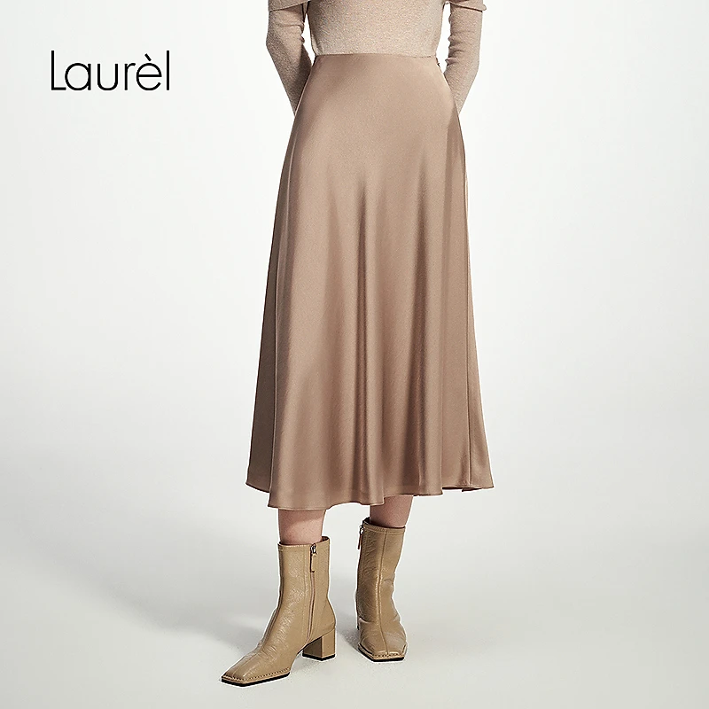 Laurel劳芮新款缎面伞摆半裙女LWD346Q20000