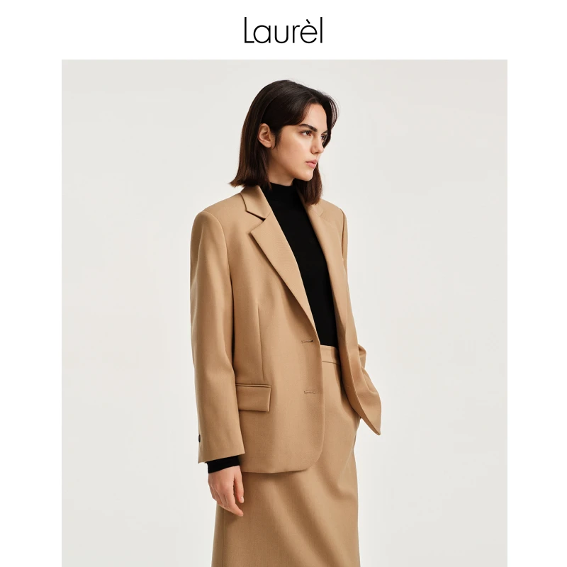 【轻薄绵羊毛】Laurel劳芮新款百搭经典箱型西装女LWD343T02900