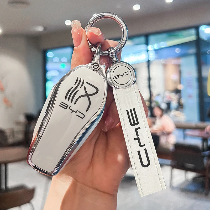 适用2023款比亚迪汉钥匙套新款EV dmi版专用壳汽车改装件扣包