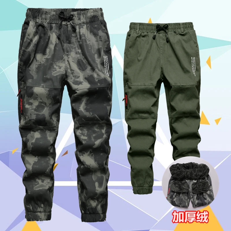 秋冬季加厚绒迷彩裤工装裤耐磨耐脏防寒保暖工作服男装劳保工作服