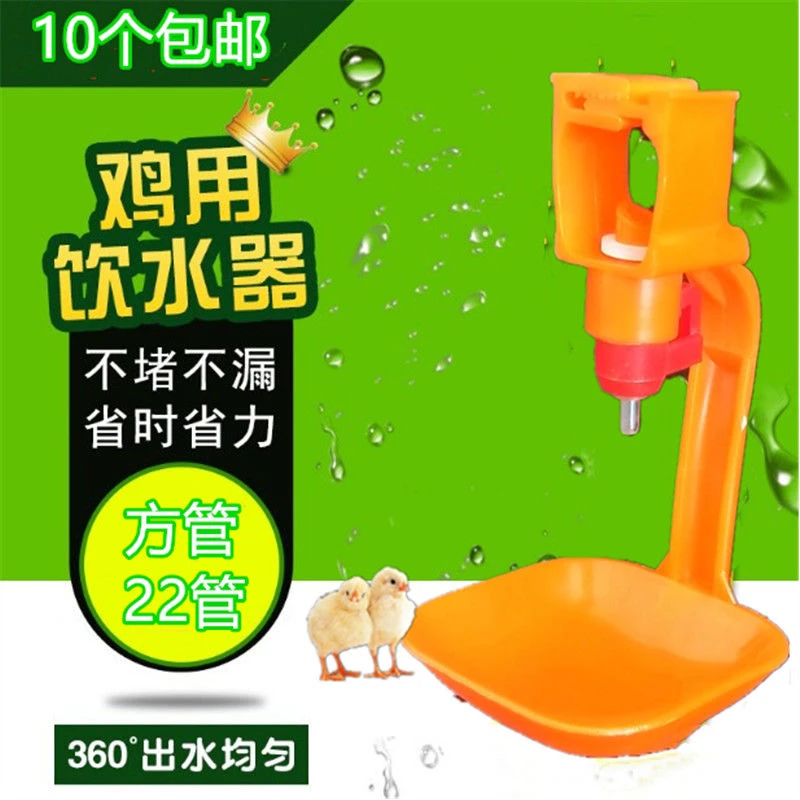 养殖场鸡用饮水器养鸡用自动乳头式钢球连体饮水器接水杯水线设备