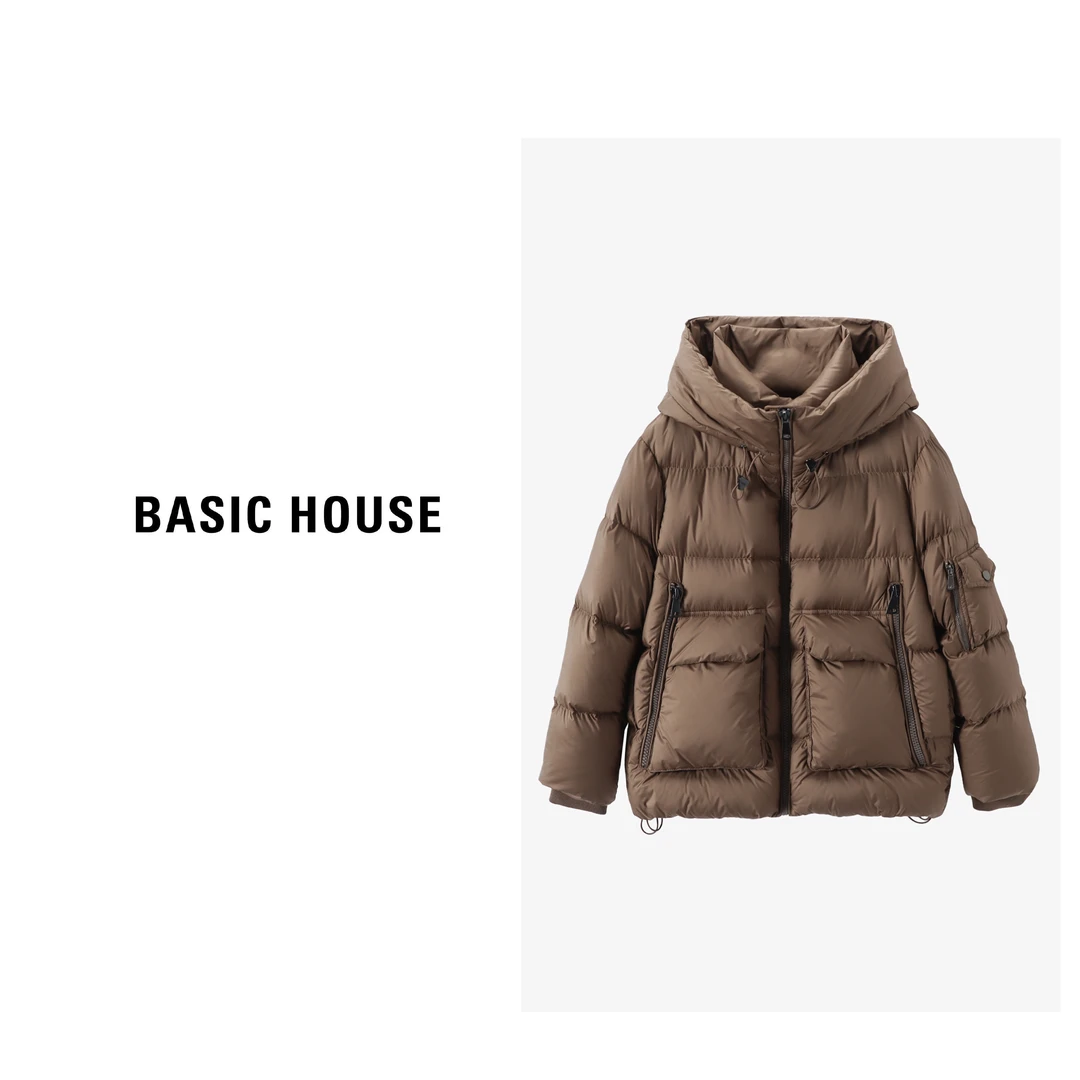 Basic House/百家好冬季时尚百搭休闲女鹅绒服（短款）-B0623H5K742