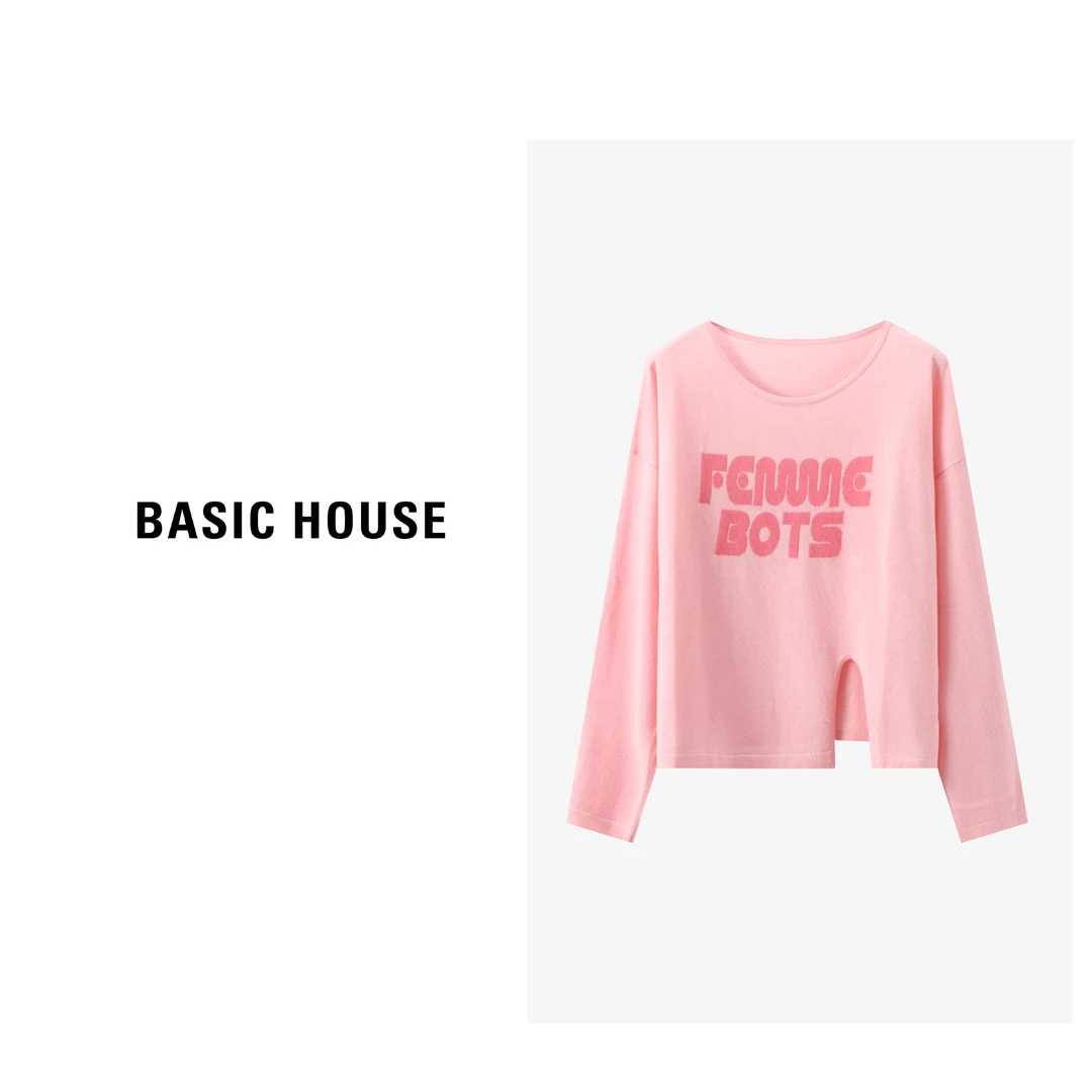 Basic House/百家好轻职场休闲宽松女装针织衫-B0623B5AF82
