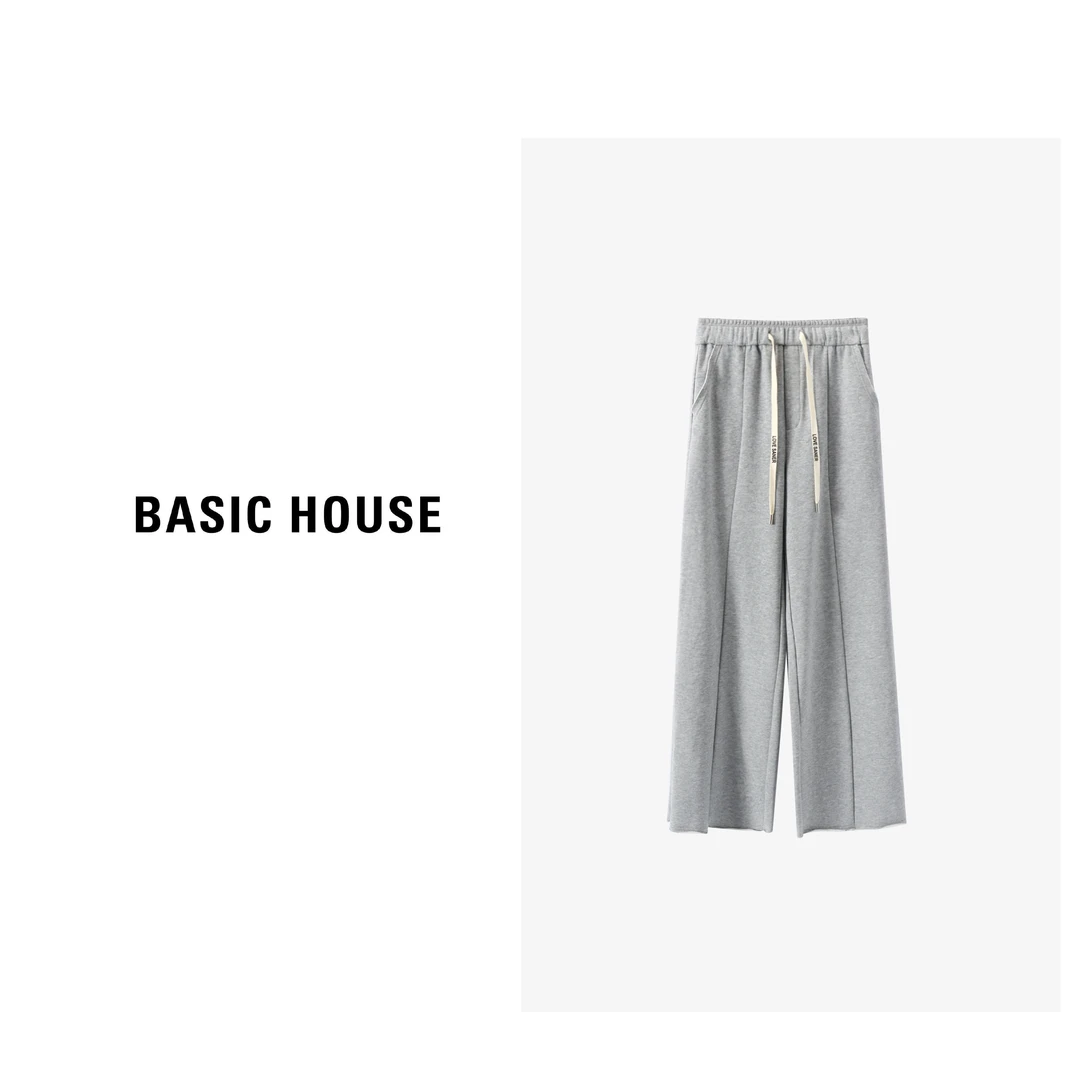 Basic House/百家好秋冬纯色百搭宽松时尚抽绳休闲裤B0633B5Z292