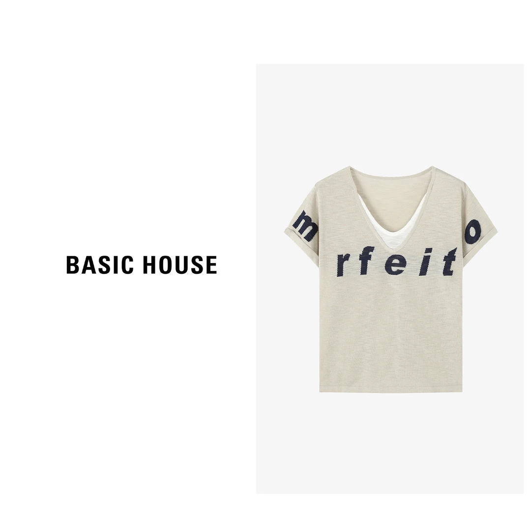 Basic House/百家好时尚休闲百搭设计师针织假两件-B0624S5L132