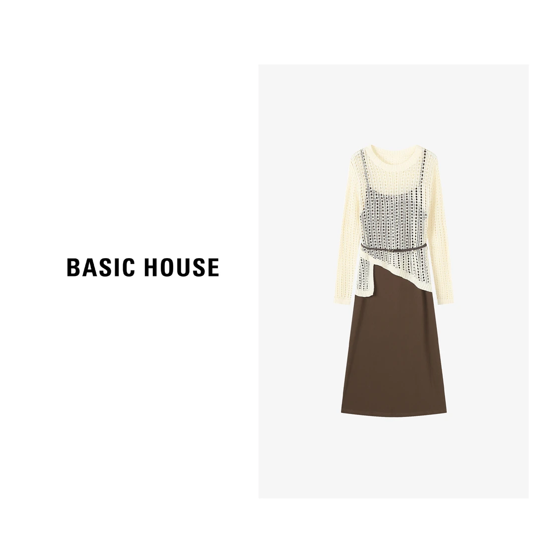 Basic House/百家好初秋简约时尚吊带长裙套装B0624S5N402