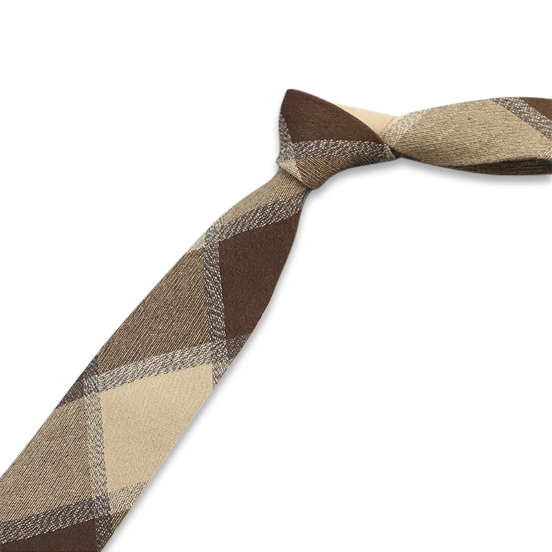 白口阳 学院风美拉德复古格纹棉麻痞帅潮流手打领带男LINGDAI-05