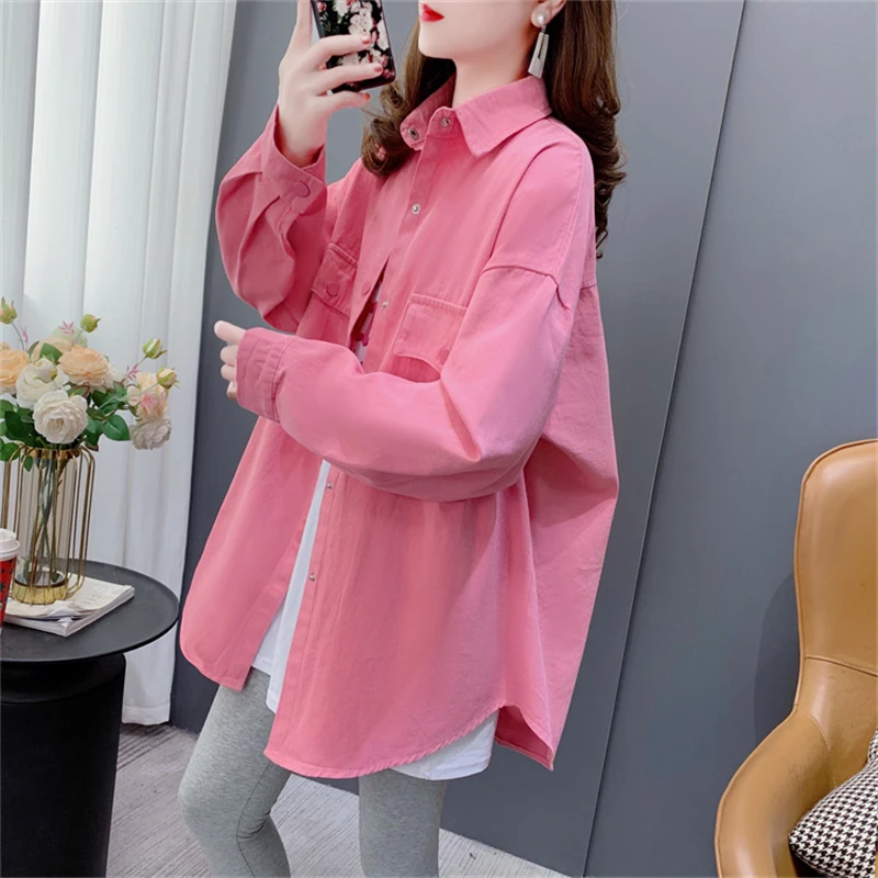 中长款长袖衬衫女2025年新款春秋宽松慵懒风休闲洋气减龄港味外套